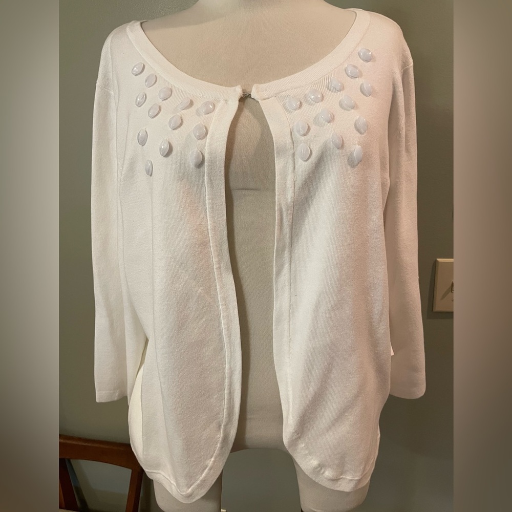 Cropped 3/4 sleeve white sweater Hampshirite Studio - XL - NWT